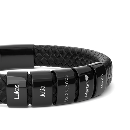 Leder Armband mit Beads