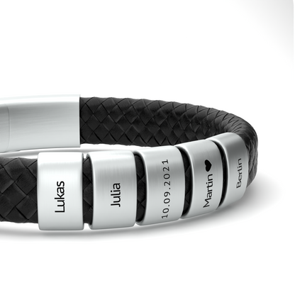 Leder Armband mit Beads