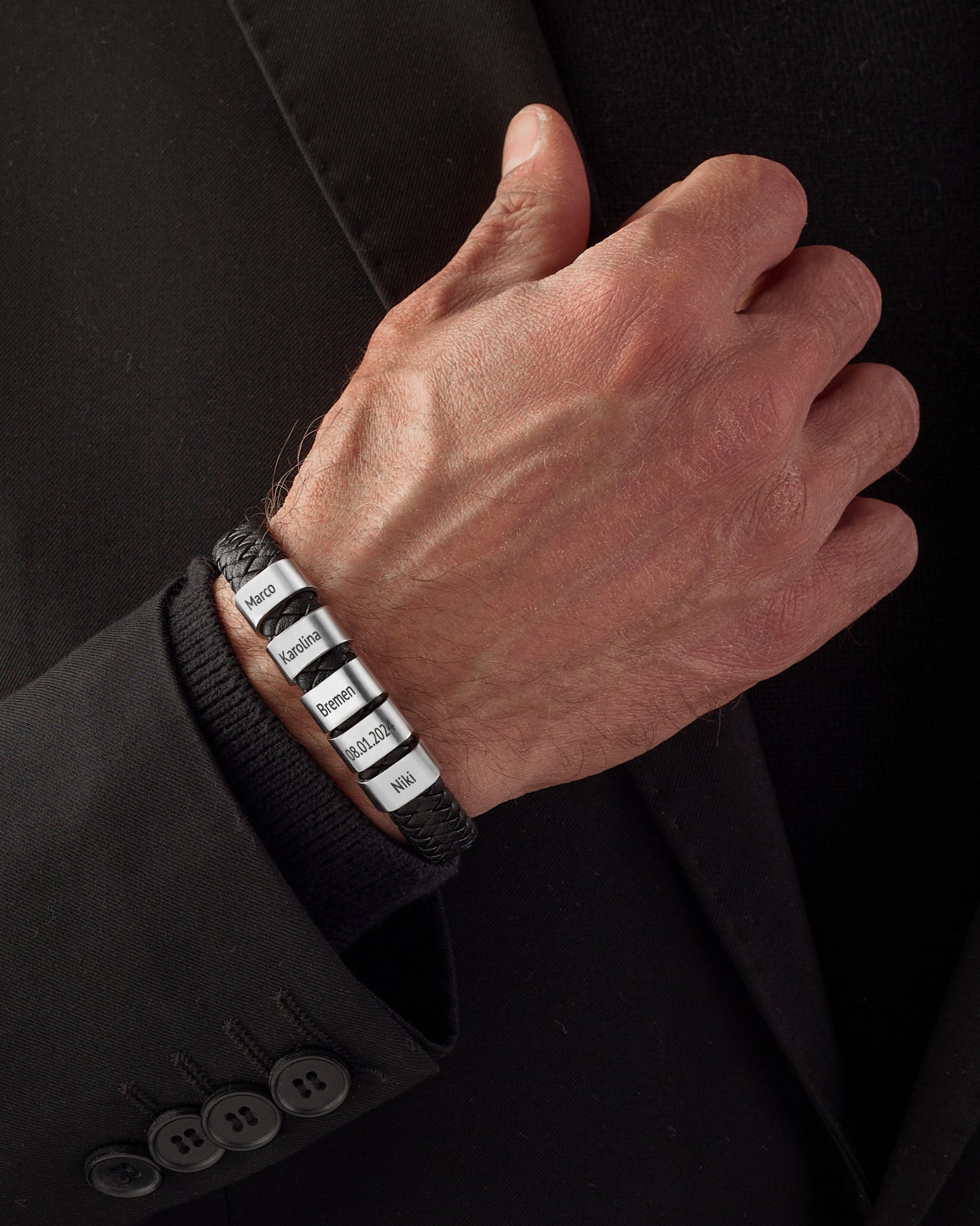 Leder Armband mit Beads