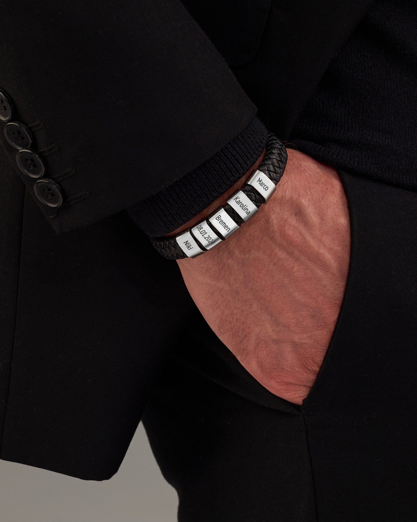 Leder Armband mit Beads