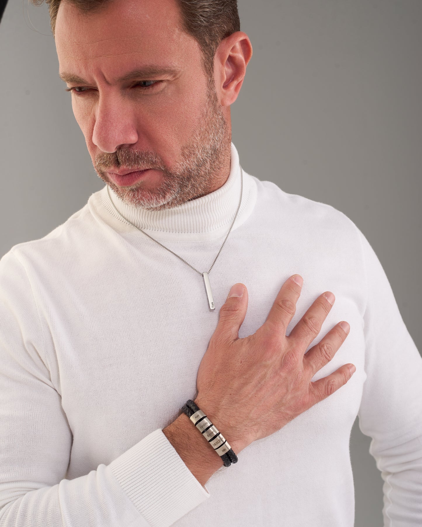 Leder Armband mit Beads