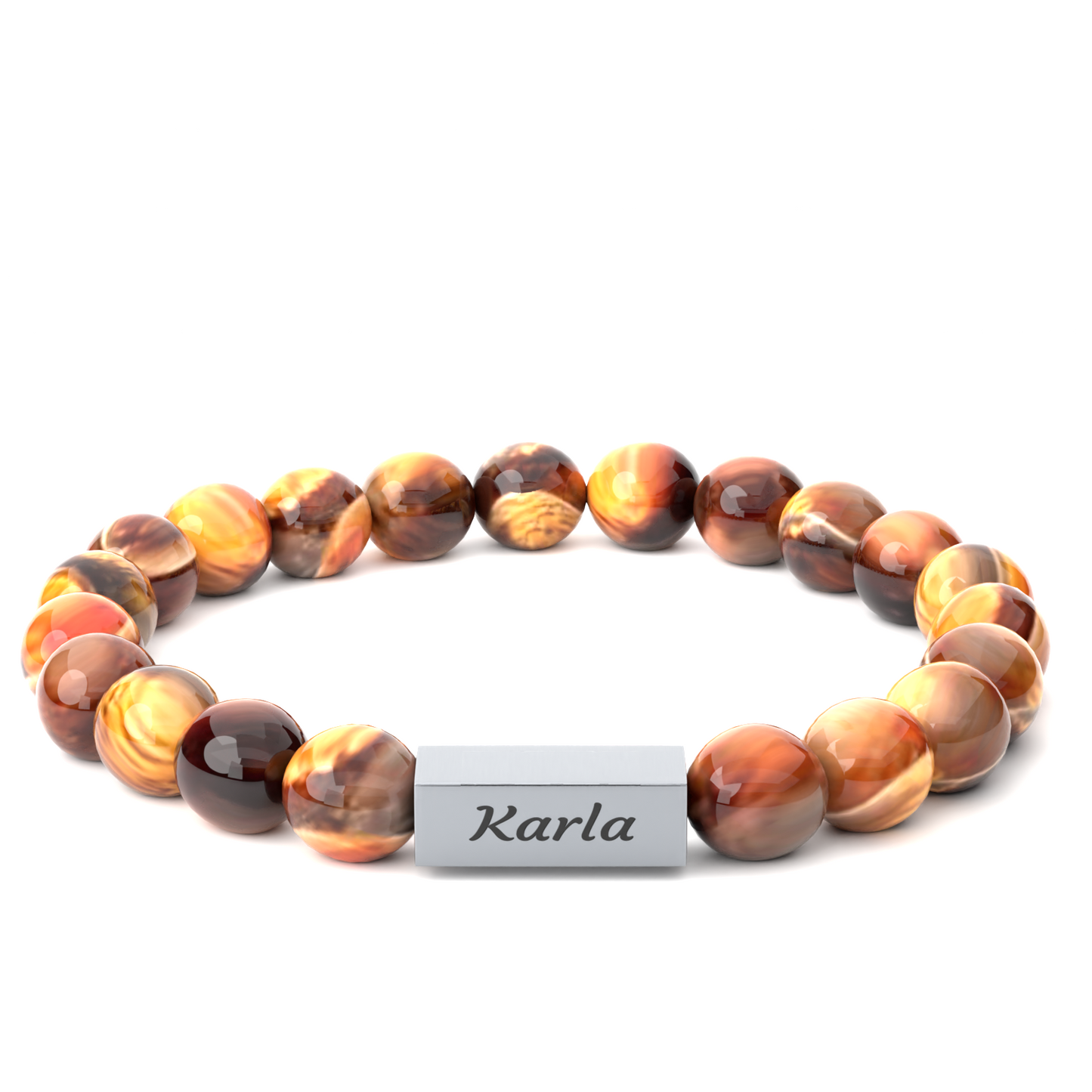 Armband Tigerauge Beads mit Gravur