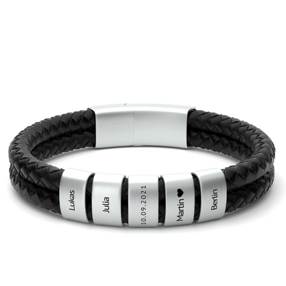 Leder Armband mit Beads