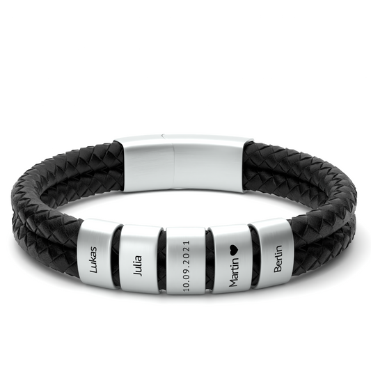 Leder Armband mit Beads