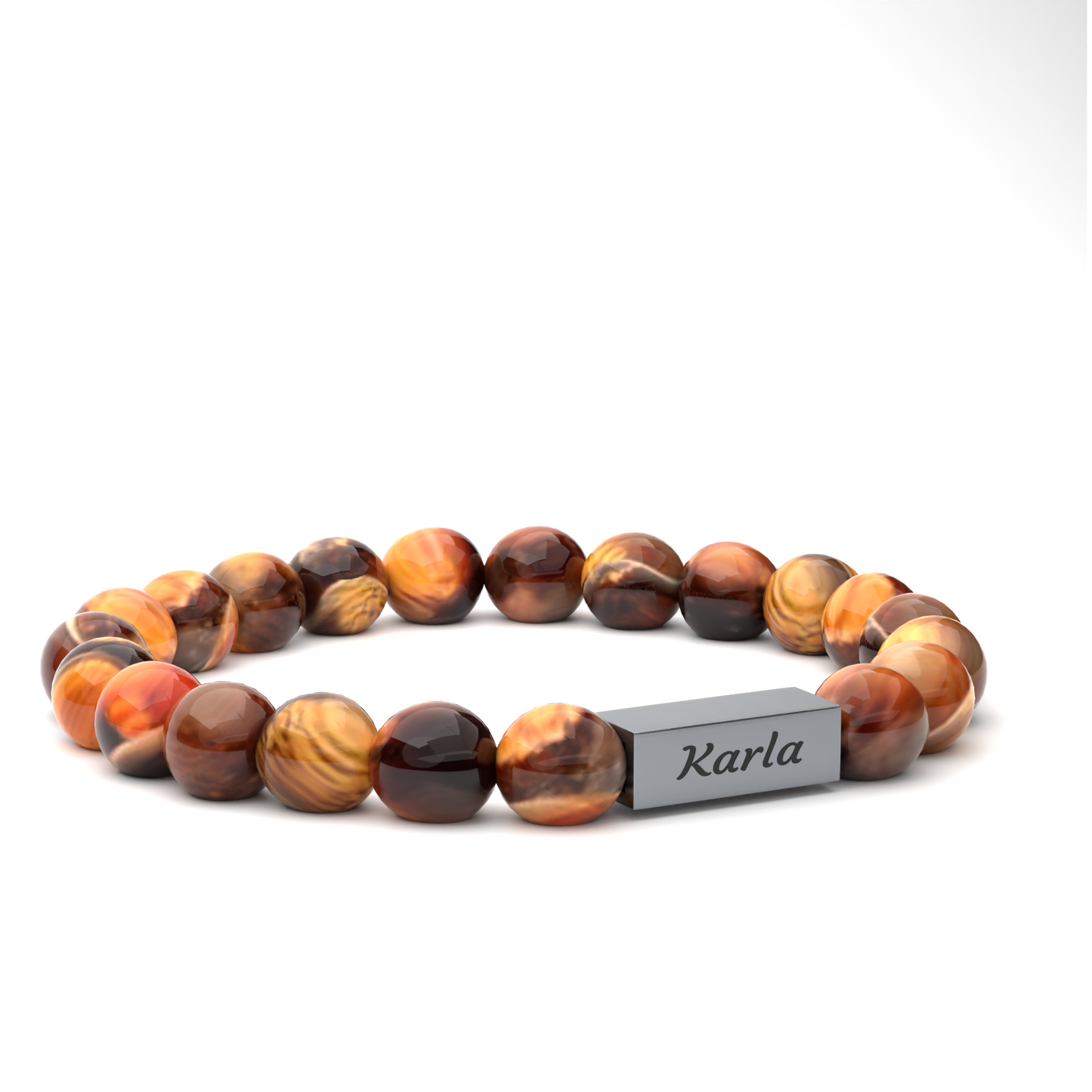 Armband Tigerauge Beads mit Gravur