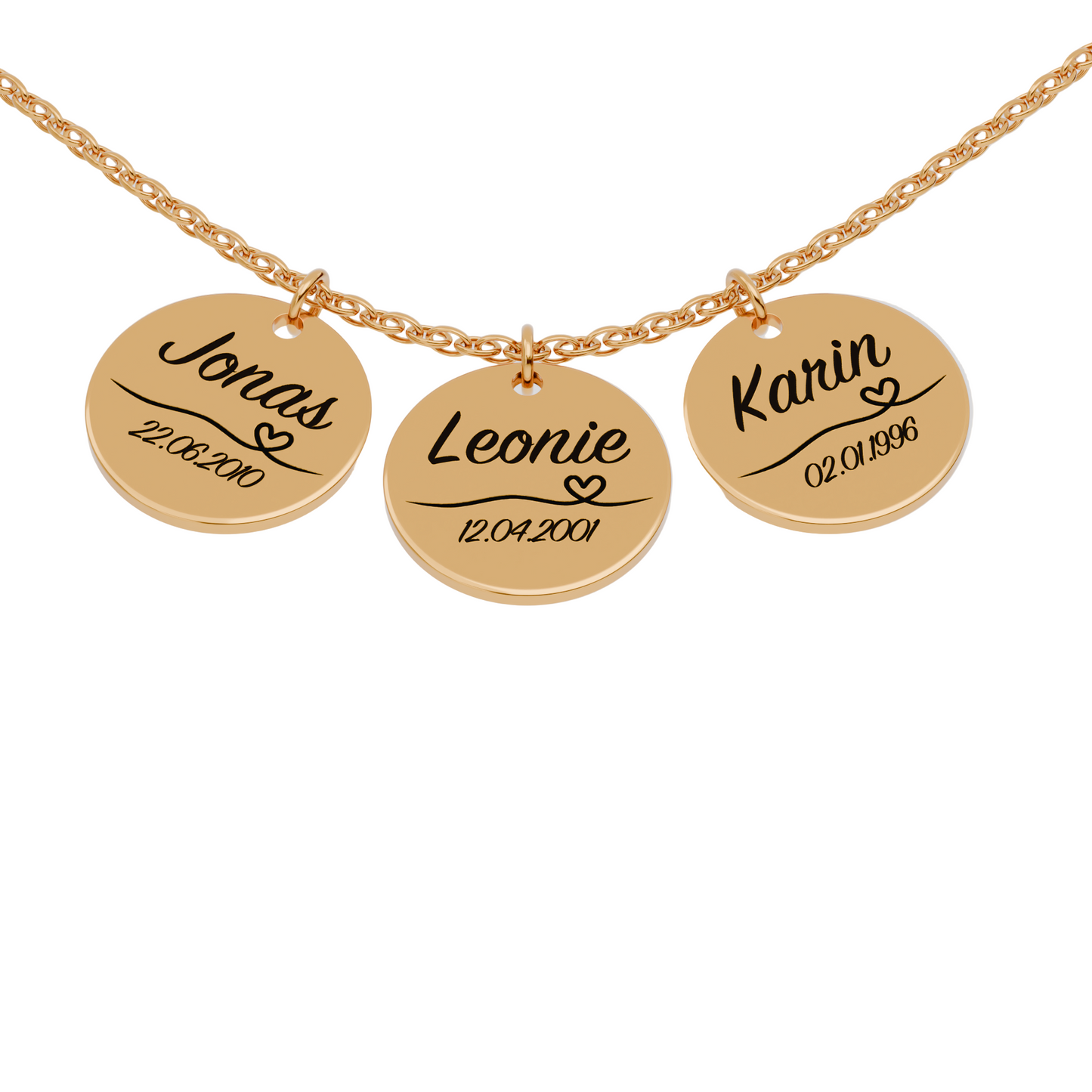 Halskette mit Namen und Datum