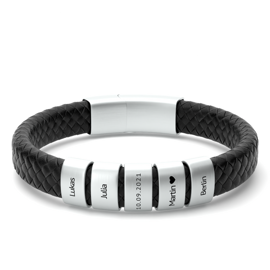 Leder Armband mit Beads