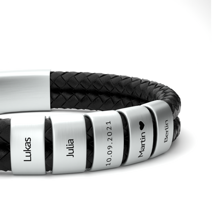 Leder Armband mit Beads