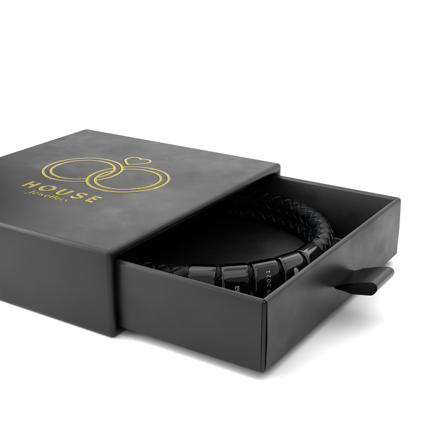 Lederarmband mit gravierten Beads